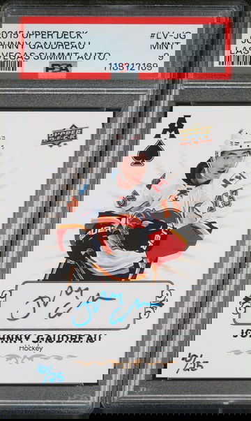 2015 Upper Deck Las Vegas Summit Autographs Johnny Gaudreau #LV-JG /25 PSA 9