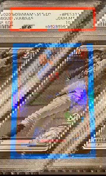 Miguel Vargas 2020 Bowman 1st Edition Blue Foil /150 PSA 10