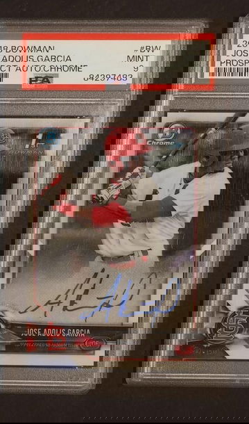 2018 Bowman Chrome Jose Adolis Garcia #BW Auto PSA 9