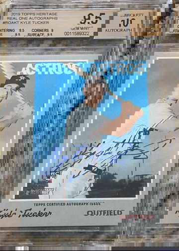 2019 Topps Heritage Kyle Tucker Real One RC Auto BGS 9.5 Gem Mint with 10 Auto