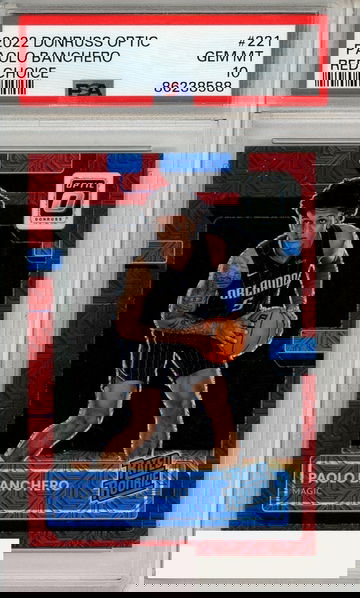 2022 PANINI DONRUSS OPTIC PAOLO BANCHERO #221 RED CHOICE PSA 10 GEM MT RC