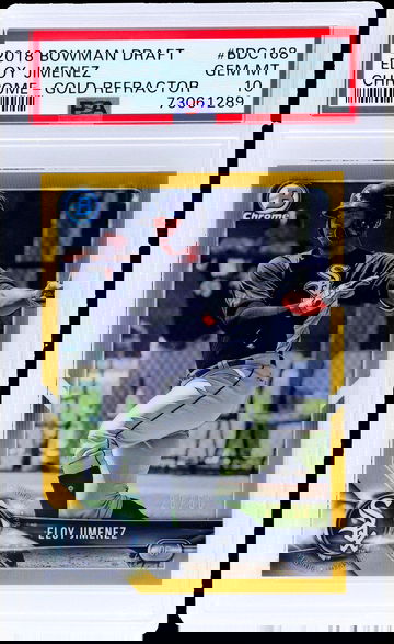 2018 Bowman Draft Chrome Gold Refractor Eloy Jimenez #BDC168 /50 PSA 10
