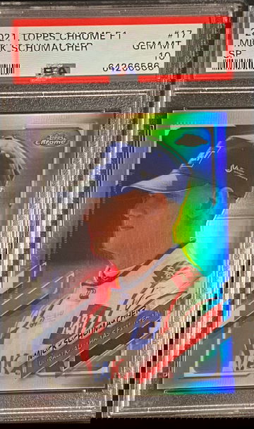 2021 Topps Chrome F1 Mick Schumacher IV Rookie RC Image Variation SP Refractor Formula PSA 10