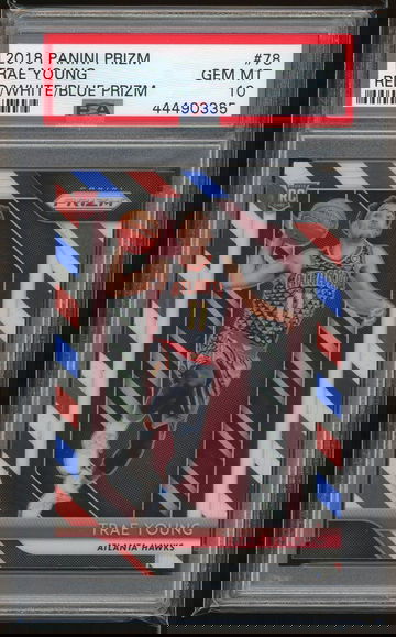 2018 Panini Prizm Trae Young Red/White/Blue PSA 10