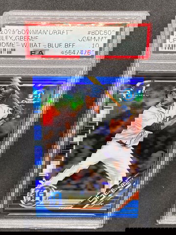 Riley Greene 2019 1st Bowman Chrome Draft Blue Refractor /150 Psa 10