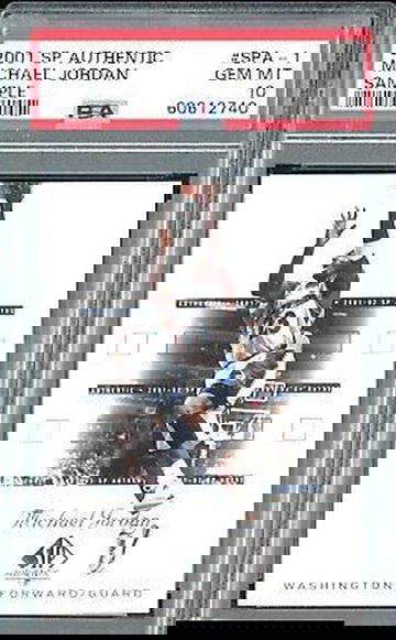 2001 Upper Deck UD SP Authentic Sample SPA-1 Michael Jordan Washington Wizards PSA 10 Gem Mint