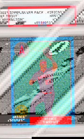 2022 Topps Silver Pack #T87C50 Mike Trout Blue Refractor PSA 9 MINT!