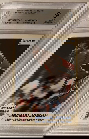 1985 STAR LAST 11 ROY'S #1 MICHAEL JORDAN ROOKIE RC BGS 9 MINT