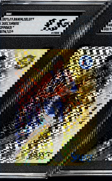 2022-23 Panini Select Unstoppable Gold Prizm Joel Embiid #5 /10 SGC 9.5