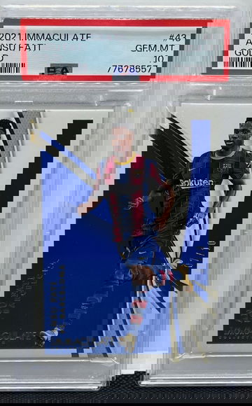 2021 Immaculate Ansu Fati GOLD Base /10 FC Barcelona #43 PSA 10 GEM MINT