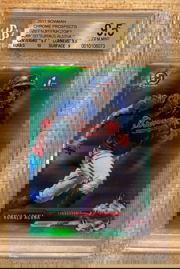 2017 Bowman Chrome Prospects Ronald Acuna Green Refractor BGS 9.5 /99