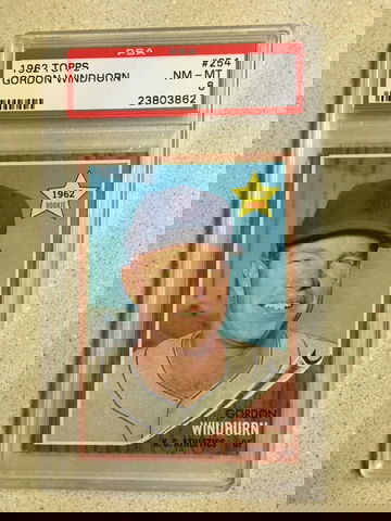 1962 Topps #254 Gordon Windhorn PSA 8 NM-MT ATHLETICS ROOKIE 