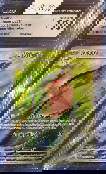 2024 Pokémon Vivillion Surging Sparks 193/191 Alt Art CGC 10 Gem Mint