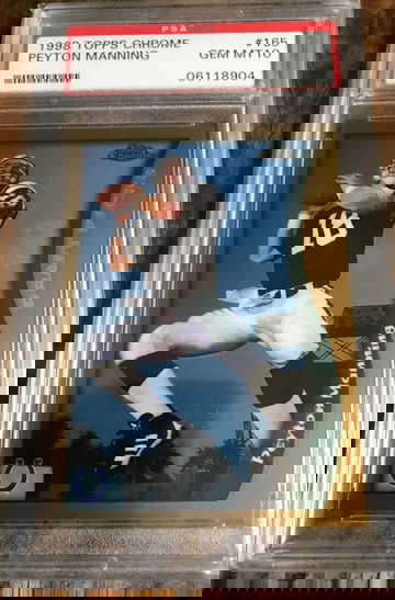 1998 TOPPS CHROME PEYTON MANNING ROOKIE RC PSA 10 GEM MINT