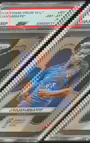 Kylian Mbappe 2018 Prizm World Cup #80 PSA 8