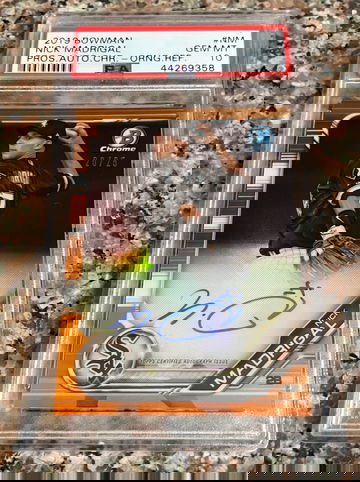 2019 Bowman pros Auto Chrome Orange Nick Madrigal PSA 10 GEM MT