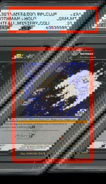 💎2021 Metazoo Pin Club X Nightfall Mystery Collection MOTHMAN 2A Alt FH PSA 10🦁🔥