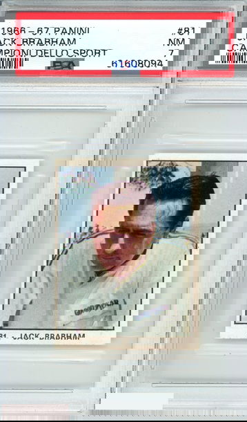 1966 PANINI CAMPIONI DELLO SPORT JACK BRABHAM #81 PSA 7 NM POP 1 NONE HIGHER!