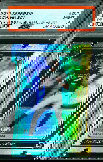 2021 Panini Donruss Zach Wilson Silver Die Cut Rated Rookie Press Proof /75 PSA 9 Mint Jets