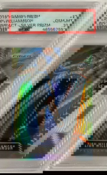 2019 Panini Prizm Zion Williamson Instant Impact Silver Prizm PSA 10 Gem Mint