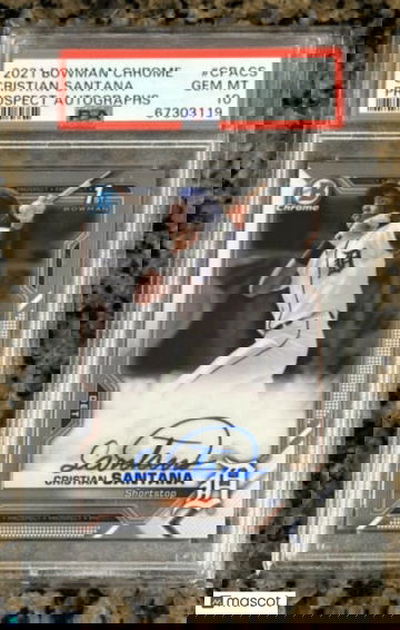 Cristian Santana 2021 1st Bowman Chrome Auto RC PSA 10 Detroit Tigers GEM MINT