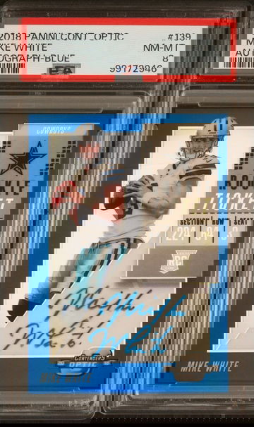 2018 Panini Contenders Optic Mike White RC Auto Cowboys PSA 8