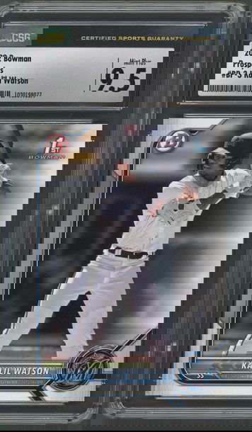 2022 Bowman Prospects Kahlil Watson RC #BP-3 Seattle Mariners -CSG Mint Plus 9.5