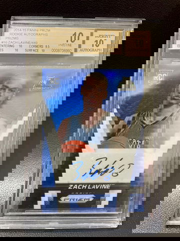 ZACH LAVINE 14-15 PRIZM BLUE PRIZMS RC AUTO /449 BGS10/10 PRISTINE LOW POP(Ship from Taiwan)
