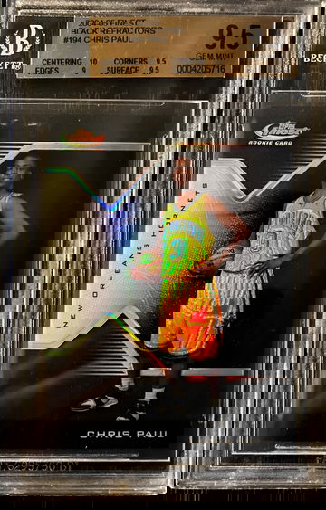 2004-05 FINEST *BLACK REFRACTOR* /39 CHRIS PAUL ROOKIE RC #194 BGS 9.5 W/ 10 GEM