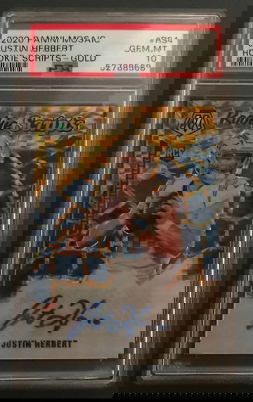 Justin Herbert Scripts Gold Auto PSA 10 POP 3
