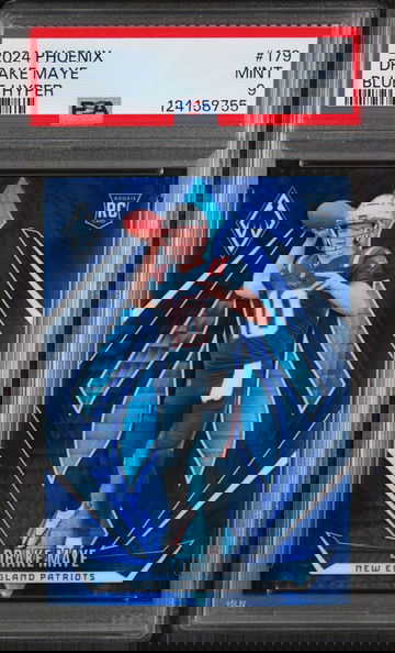 2024 Panini Phoenix Blue Hyper Drake Maye #179 /10 PSA 9