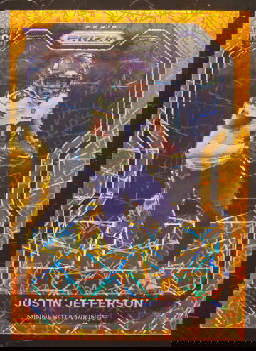 2020 Panini Prizm Justin Jefferson Orange Laser Prizm RC Vikings
