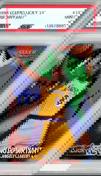 1996 FLEER LUCKY 13 KOBE BRYANT #13 ROOKIE RC LOS ANGELES LAKERS HOF PSA 9 MINT