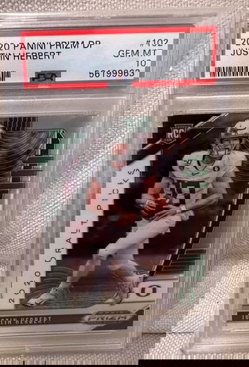 PSA 10 GEM Mint 2020 Panini Prizm DP Silver Prizm JUSTIN HERBERT Rookie RC #102