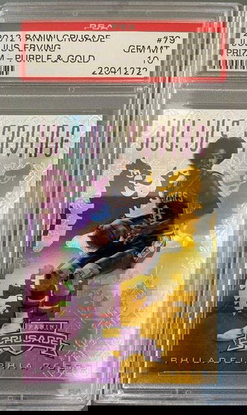 2012-13 PANINI CRUSADE PRIZM PURPLE AND GOLD JULIUS ERVING #79 PSA 10