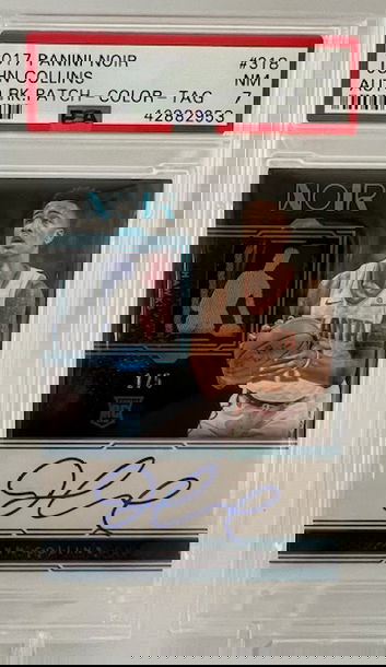 2017 John Collins Panini Noir Auto Rookie Patch Logo Tag #'d 1/5