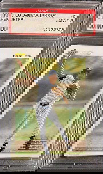 1992 UPPER DECK MINORS LEAGUE #5 DEREK JETER PSA 9 MINT NEW YORK YANKEES ROOKIE