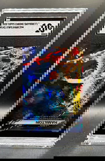 2020 LEWIS HAMILTON #142 TOPPS CHROME SAPPHIRE F1 SGC 10 RC ROOKIE MERCEDES BENZ 