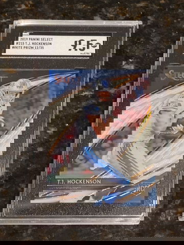 2019 TJ Hockenson Select Field Level White PRIZM (SGC 9.5)