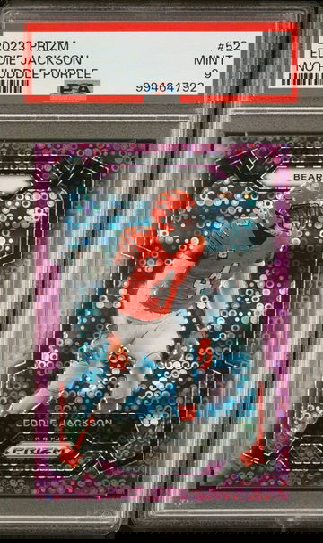 2023 Panini Prizm No Huddle Purple Eddie Jackson #52 /35 PSA 9