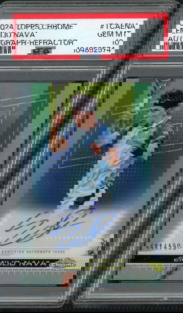 2024 Topps Chrome Tennis Autographs #TCAENA Emilio Nava Refractor PSA 10