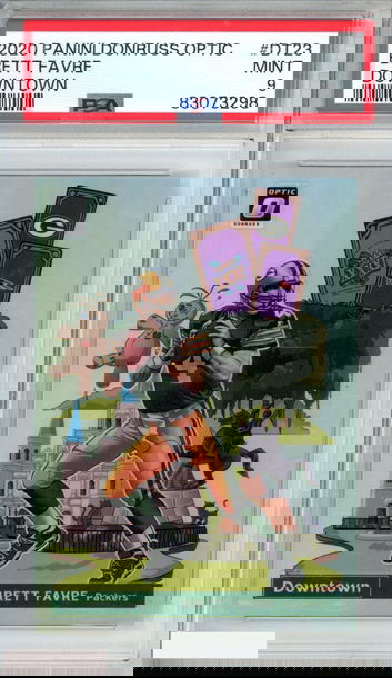 2020 PANINI DONRUSS OPTIC DOWNTOWN BRETT FAVRE #DT23 PACKERS HOF PSA 9 MINT