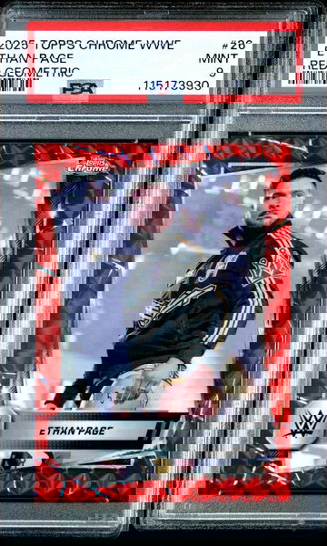 2025 Topps Chrome WWE Red Geometric Ethan Page #26 /5 PSA 9