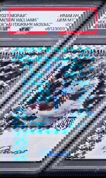 2022 Panini Mosaic Jameson Williams Rookie RC Autograph PSA 10