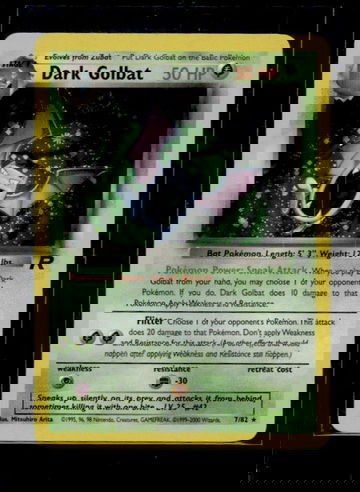 2000 Pokemon Team Rocket #7/82 Dark Golbat Holo