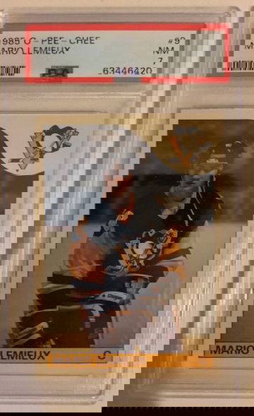 1985 Mario Lemieux O-Pee-Chee OPC Rookie RC PSA 7 NM