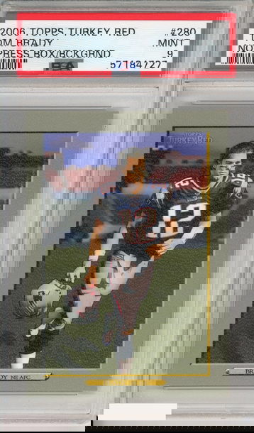 2006 TOPPS TURKEY RED TOM BRADY #280 NO PRESS BOX BCKGRND PATRIOTS PSA 9 MINT