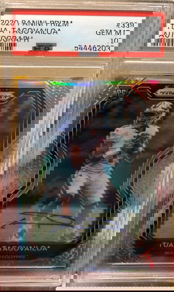 TUA TAGOVAILOA PRIZM SILVER AUTO RC PSA 10