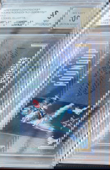 2016 Panini Contenders Rookie Roundup Autographs Autograph Auto Gold Ezekiel Elliott /5 #21 BGS 9