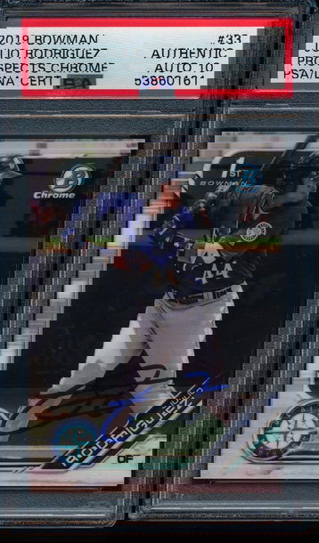 2019 Bowman Chrome Julio Rodriguez Autograph PSA 10 Gem Mint Auto Grade